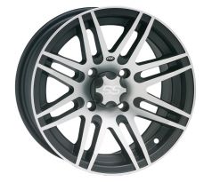 SS312, 14x8 (5+3) Matte Black w/ Machined 4/137